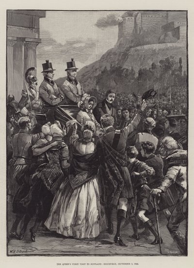 Het eerste bezoek van de koningin aan Schotland, Edinburgh, 3 september 1842 door William Heysham Overend
