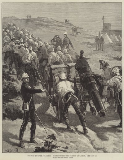 De Oorlog in Egypte, een Veertig-Ponder naar Positie Slepen bij Ramleh door William Heysham Overend