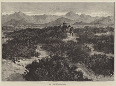 De oorlog in de Soedan, de weg naar Sinkat, uitzicht op de aard van het land door William Heysham Overend