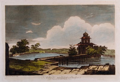 Gezicht op een mausoleum in Etmadpoor door William Hodges