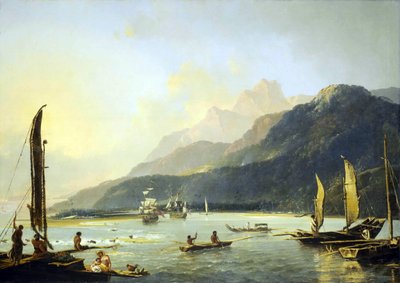 Gezicht op Maitavie Baai, [op het eiland] Otaheite [Tahiti]