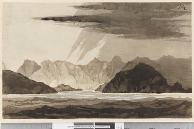 Uitzicht, mogelijk van Dusky Bay, Nieuw-Zeeland door William Hodges