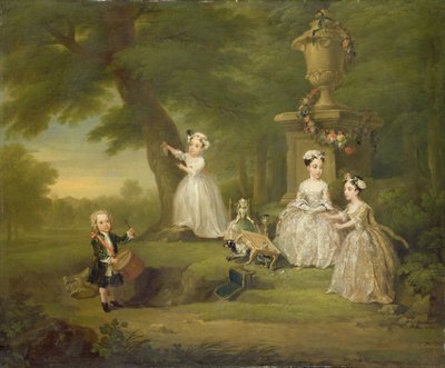 Een Kinder Thee Party door William Hogarth
