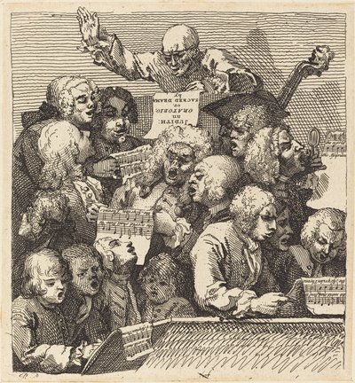 Een koor van zangers door William Hogarth