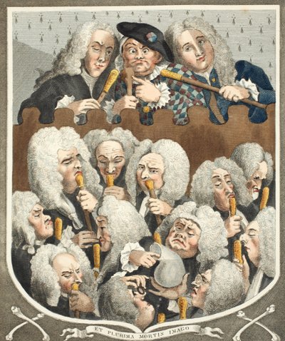 Een consultatie van artsen, of het gezelschap van begrafenisondernemers, illustratie uit 