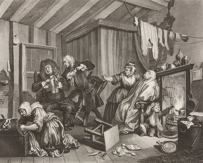 Het pad van een hoer, blad 5: De dood door William Hogarth