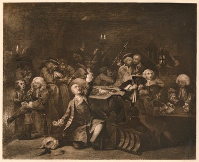 Een Rakes Vooruitgang - 6: Het Speelhuis, 1733 door William Hogarth
