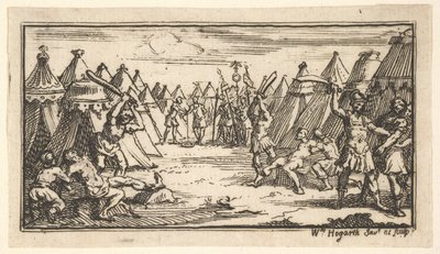 Het breken van de benen, John Beaver, Romeinse militaire straffen door William Hogarth