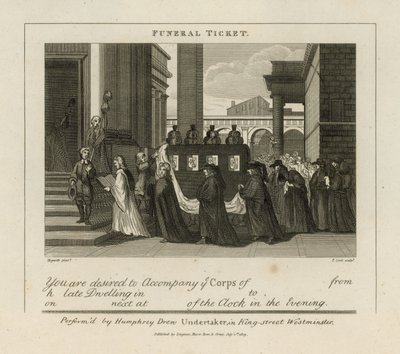 Begrafenisticket door William Hogarth