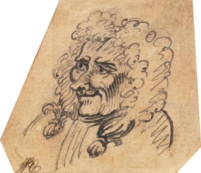 Grotesk mannenhoofd door William Hogarth