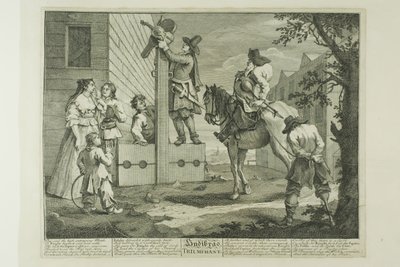 Hudibras Triomfantelijk, plaat vier van Hudibras door William Hogarth