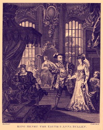 Koning Hendrik VIII en Anne Boleyn door William Hogarth