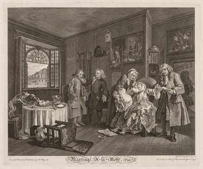 Huwelijk à la Mode: De Dood van de Gravin door William Hogarth