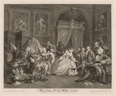 Marriage à la Mode: De toilettescène door William Hogarth