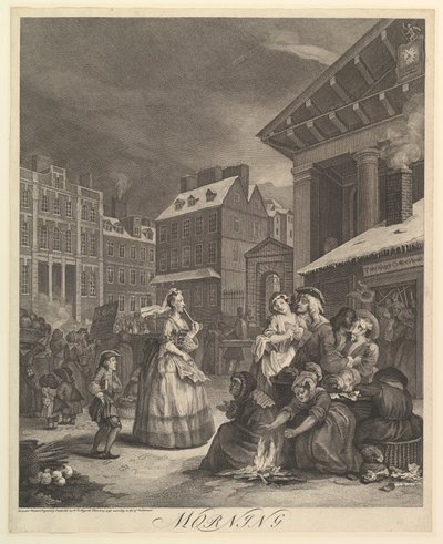 Ochtend: De vier tijden van de dag, 25 maart 1738 door William Hogarth