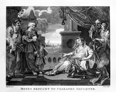 Mozes gebracht bij de dochter van de farao door William Hogarth door William Hogarth
