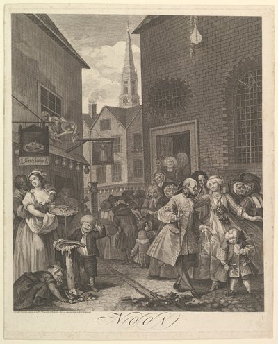 Middag De vier tijden van de dag door William Hogarth