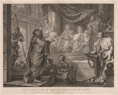 Paulus voor Felix (Grote Plaat) door William Hogarth