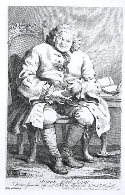 Portret van Simon Fraser, Lord Lovat (c.1667-1747) 25 augustus 1746 door William Hogarth