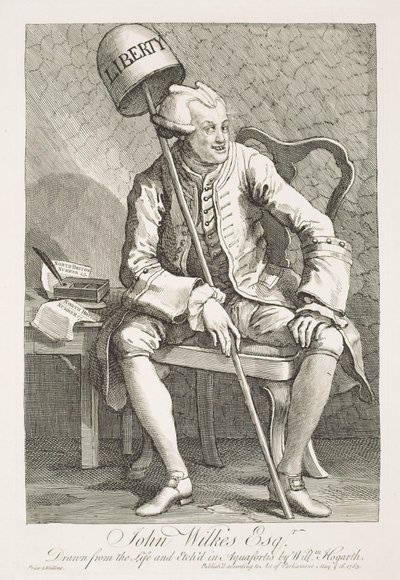 Portret van John Wilkes, Esquire door William Hogarth