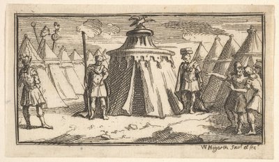 Het wegnemen van de militaire riem of gordel John Beaver, Romeinse militaire straffen door William Hogarth