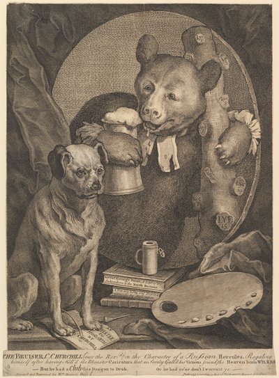 De Bruiser Karikatuur van Charles Churchill door William Hogarth