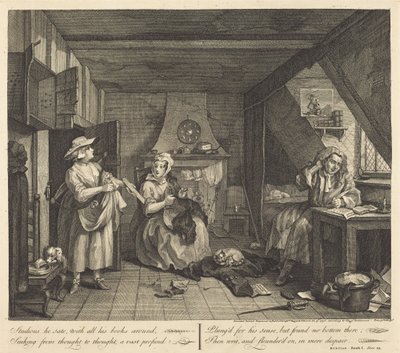 De Verontruste Dichter door William Hogarth