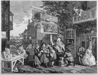De verkiezing II: stemmen werven, gegraveerd door Charles Grignion (1717-1810) 1757 door William Hogarth