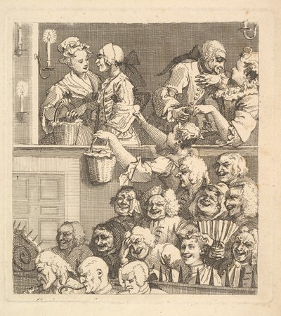Het lachende publiek, december 1733 door William Hogarth