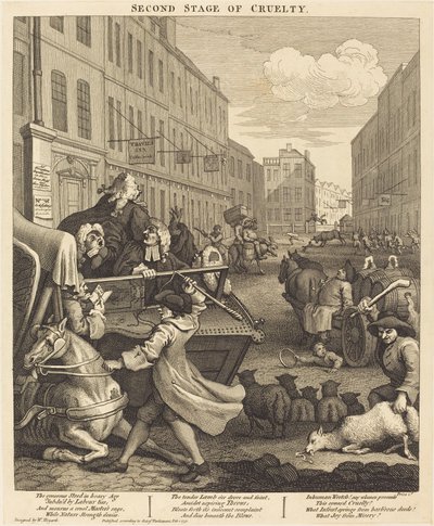 De tweede fase van wreedheid door William Hogarth