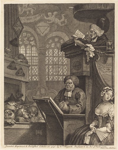 De slapende gemeente door William Hogarth