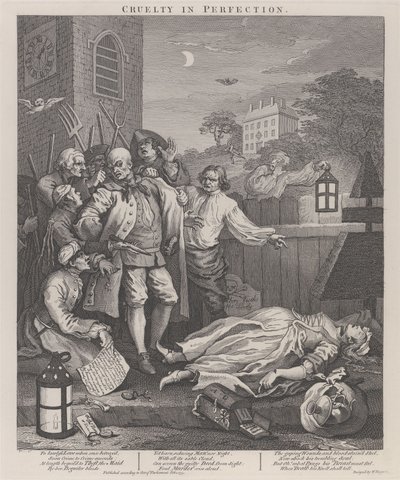 De derde fase van wreedheid: wreedheid in volmaaktheid door William Hogarth