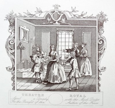 Theatre Royal; Drury Lane; Londen door William Hogarth