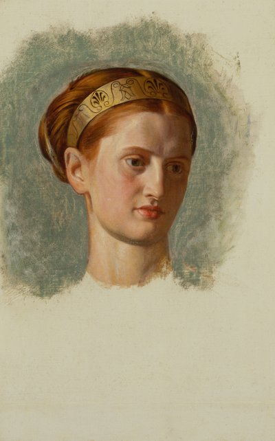 Portret van Miss Isabella Waugh, studie door William Holman Hunt