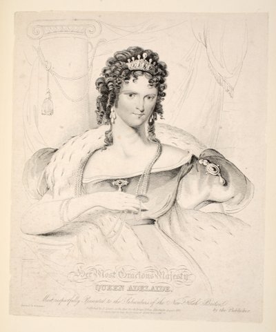 Haar Meest Genadige Majesteit Koningin Adelaide, Zeer Respectvol Gepresenteerd aan de Abonnees van de Nieuwe North Briton door William Home Lizars
