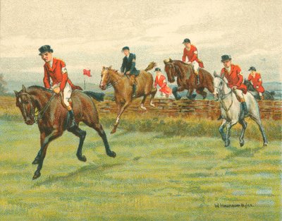 Historische en Moderne Races, Point-to-Point Races (chromolitho) door William Hounsom Byles