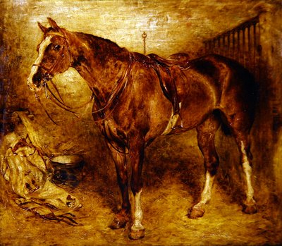 Een paard in de stal door William Huggins