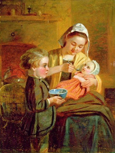 De baby voeden door William I Bromley