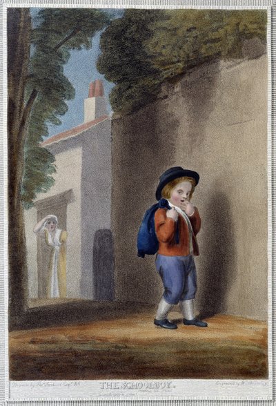 De Schooljongen - in "De 7 Leeftijden van de Mens" door Shakespeare, ill. door W. Bromley, Londen door William I Bromley