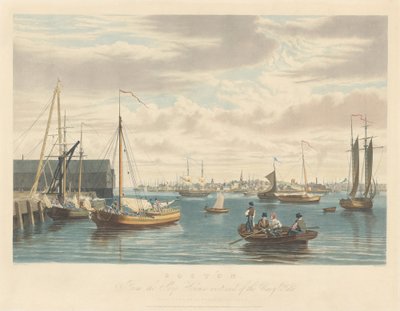 Boston: Vanaf het Scheepshuis Westkant van de Marinewerf door William James Bennett
