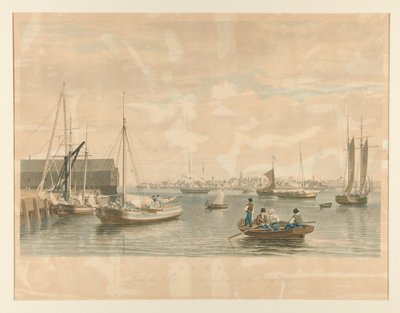 Boston. / Vanaf het Scheepshuis, westkant van de Marinewerf door William James Bennett