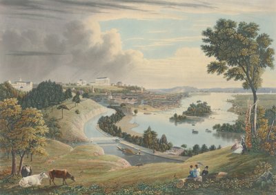 Richmond: vanaf de heuvel boven de waterwerken door William James Bennett