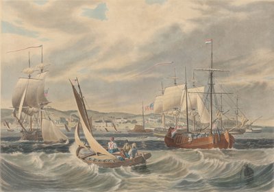 Uitzicht op de quarantaine van New York, Staten Island door William James Bennett