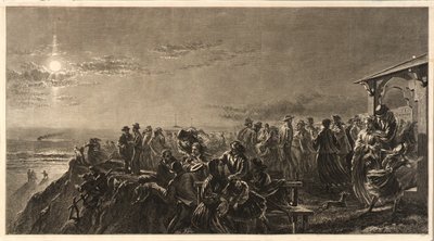 Long Branch bij maanlicht door William James Linton