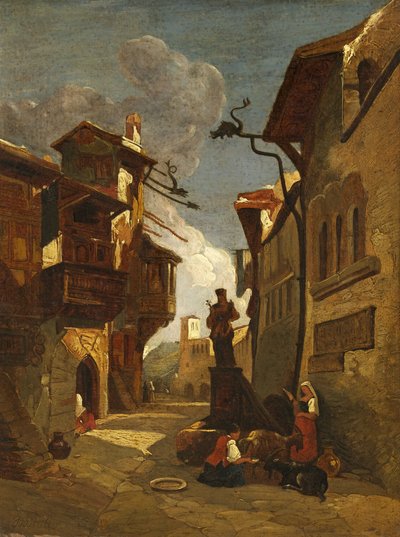 Italiaanse Straatscène door William James Muller