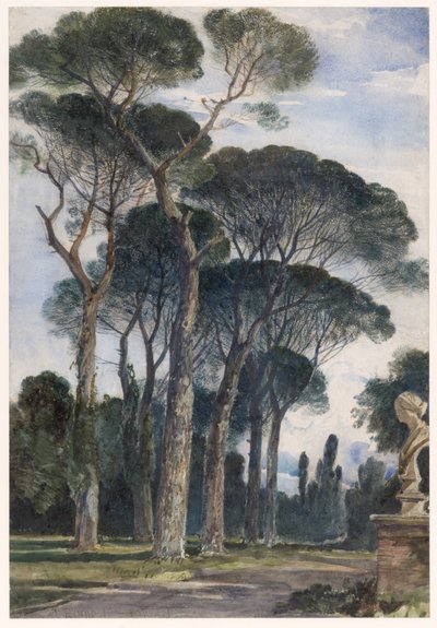 Parasoldennen in Villa Borghese, Rome door William James Muller