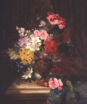 Een Stilleven van Bloemen door William John Wainwright