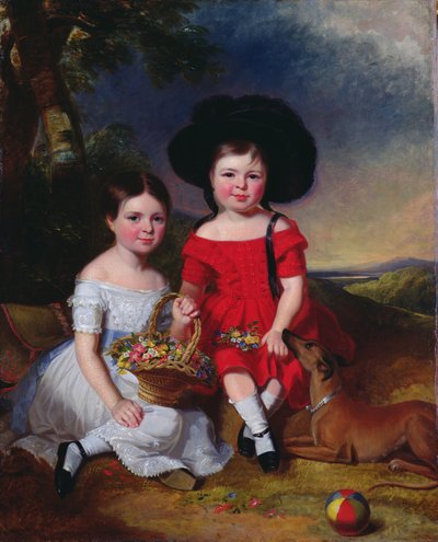 Annie en John Edward, kinderen van Thomas Rhodes uit Leeds door William Keighley Briggs