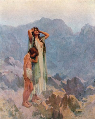 Hagar en Ismaël in de wildernis door William Ladd Taylor