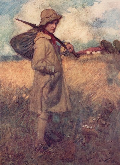 Illustratie voor The Deserted Village door Oliver Goldsmith door William Lee Hankey